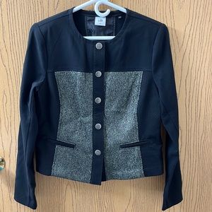 CAbi #3036 Black and Dark Green Media Jacket Size M EUC Blazer